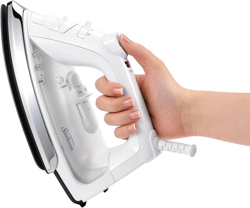 Sunbeam GCSBC Classic 1200 Watt Mid-size Anti-Drip Non-Stick Soleplate Iron Steam/Vertical Shot feature 8' 360-degree Swivel Cord GCSBCL-317-000 Auto Shut Off - Image 2